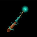 Magic wooden wand for wizards game icon